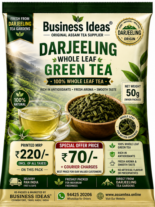 Darjeeling whole leaf Green Tea - 100 g (50 g x 2 pockets)