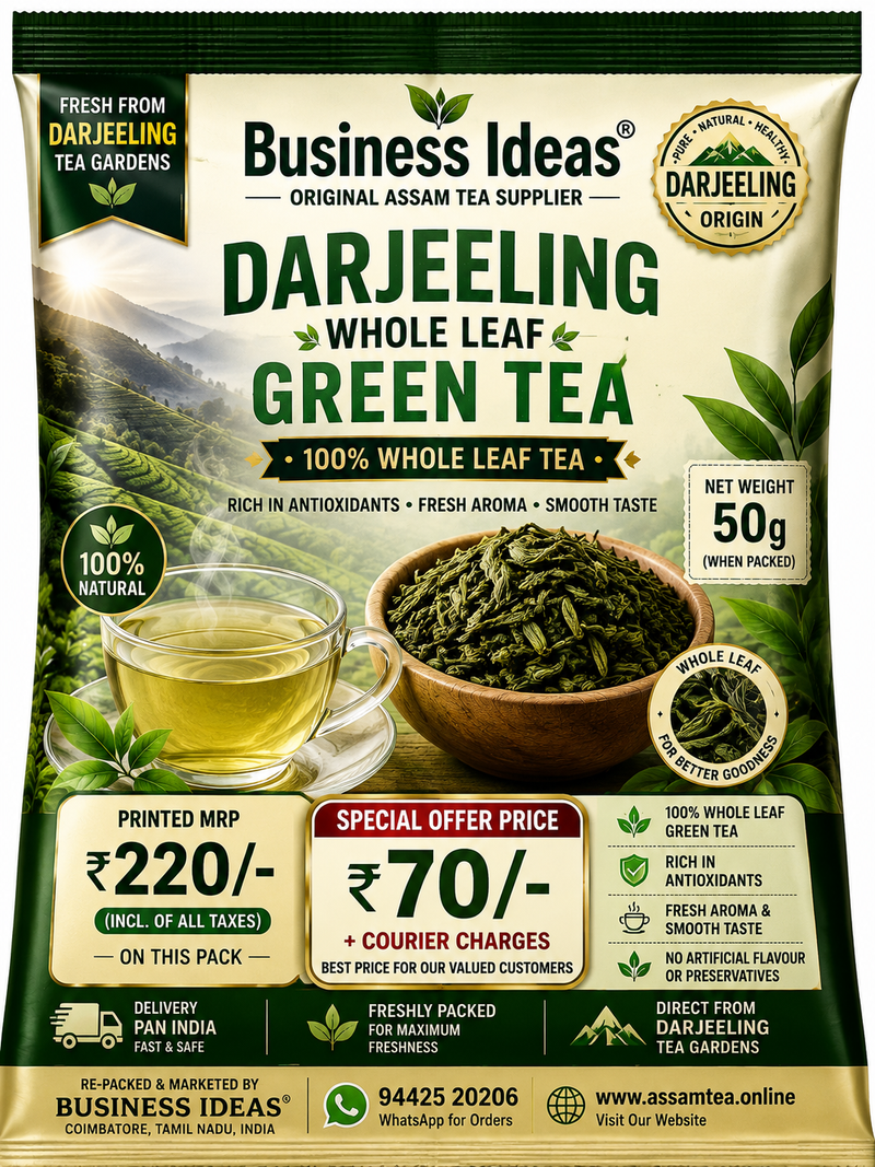 Darjeeling whole leaf Green Tea - 100 g (50 g x 2 pockets)